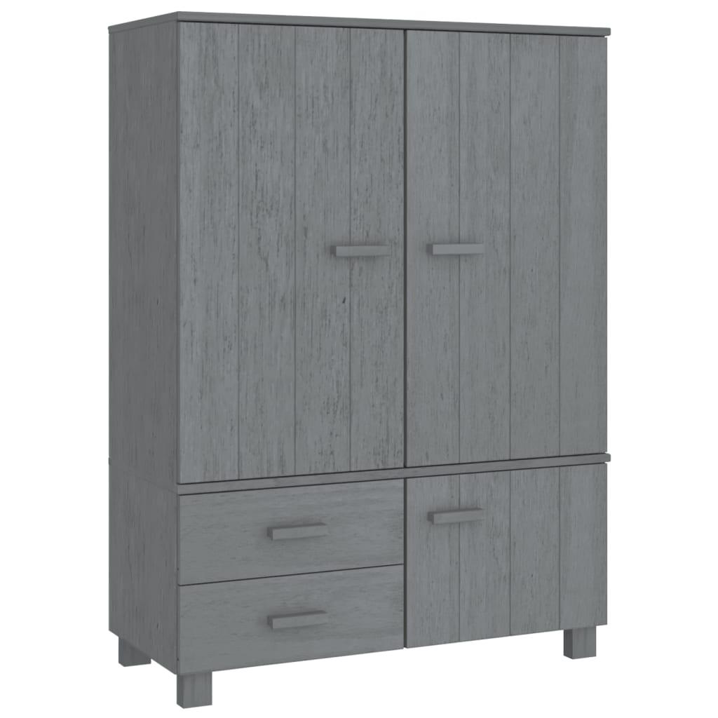 Wardrobe Dark Gray 39"x17.7"x53.9" Solid Wood Pine at Set Shop and Smile