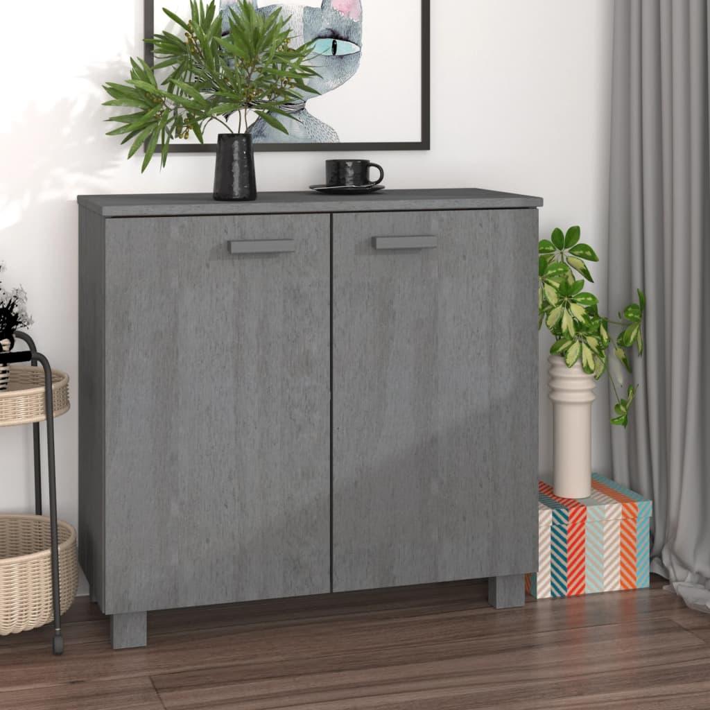 Sideboard Dark Gray 33.5"x13.8"x31.5" Solid Wood Pine at Set Shop and Smile