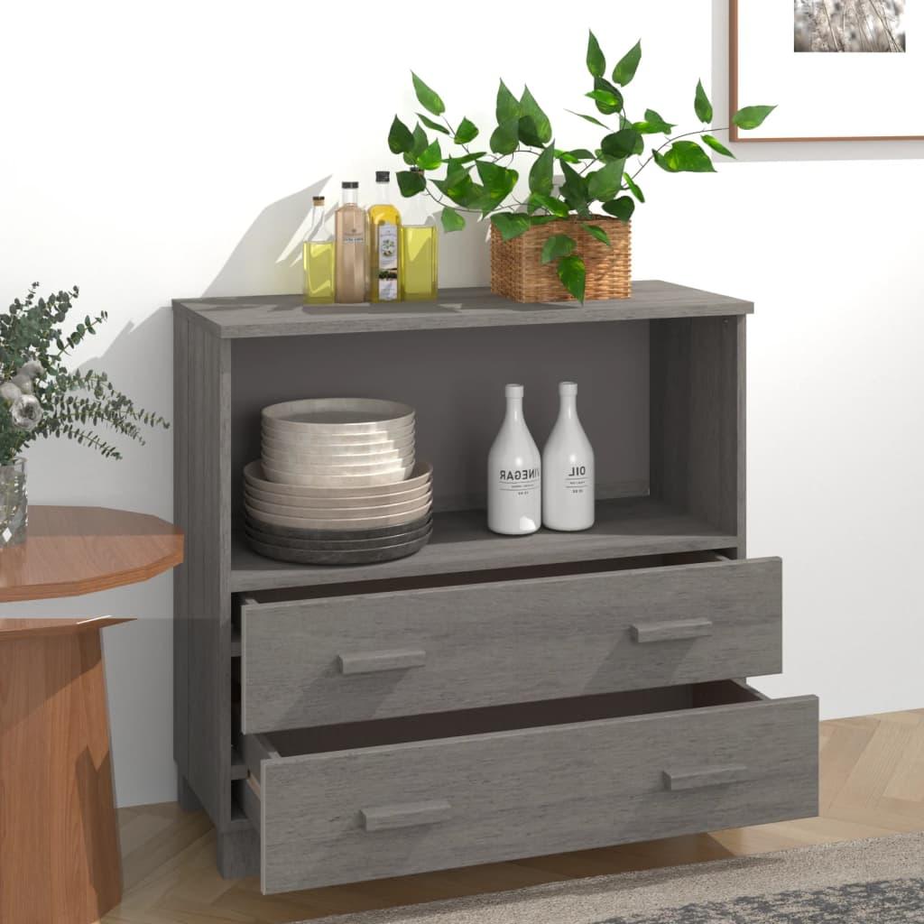 Sideboard HAMAR Light Gray 33.5"x13.8"x31.5" Solid Wood Pine at Set Shop and Smile