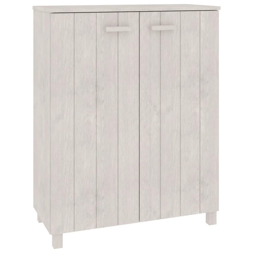 Shoe Cabinet White 33.5"x15.7"x42.5" Solid Wood Pine at Set Shop and Smile