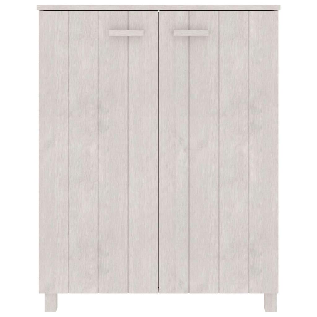 Shoe Cabinet White 33.5"x15.7"x42.5" Solid Wood Pine at Set Shop and Smile