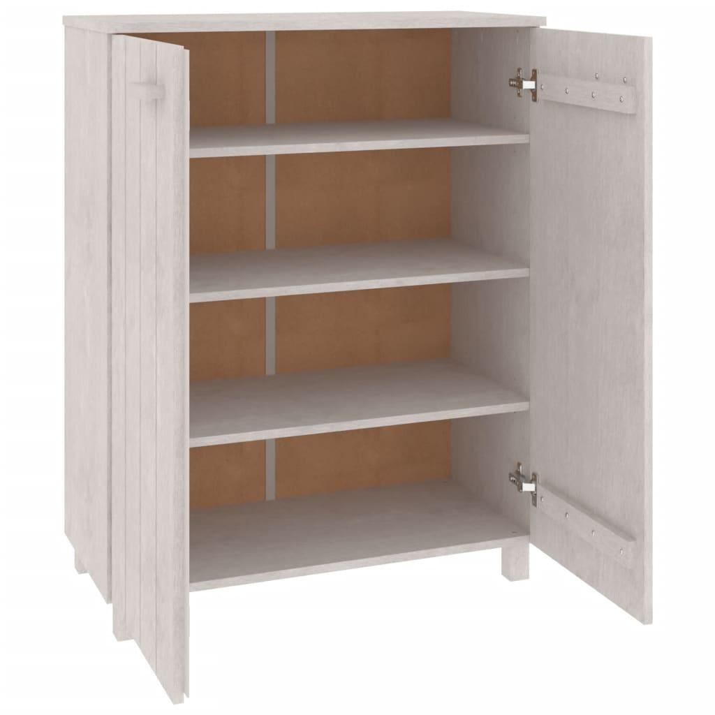 Shoe Cabinet White 33.5"x15.7"x42.5" Solid Wood Pine at Set Shop and Smile