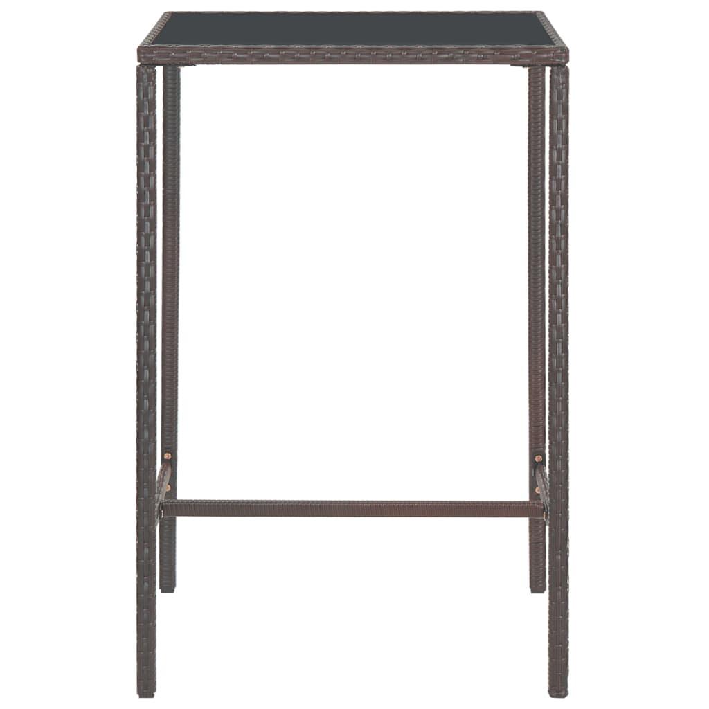 5 Piece Patio Bar Set with Cushions Poly Rattan Brown at Set Shop and Smile