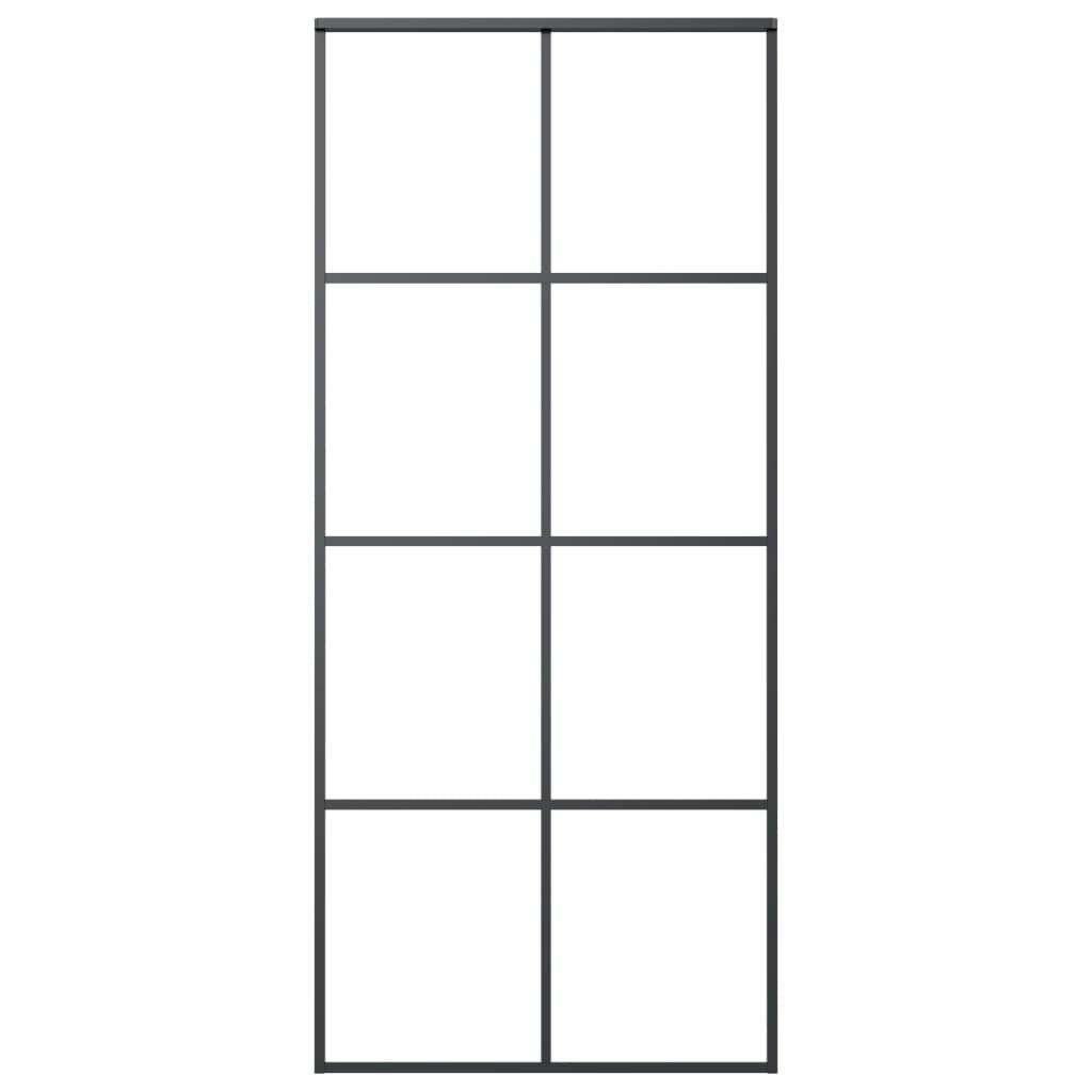Sliding Door Black 35.4"x80.7" ESG Glass and Aluminum at Set Shop and Smile