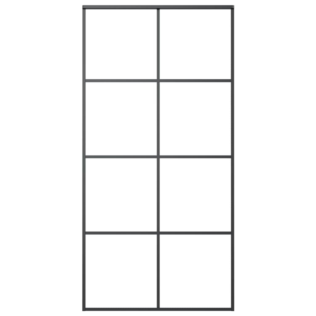 Sliding Door Black 40.4"x80.7" ESG Glass and Aluminum at Set Shop and Smile