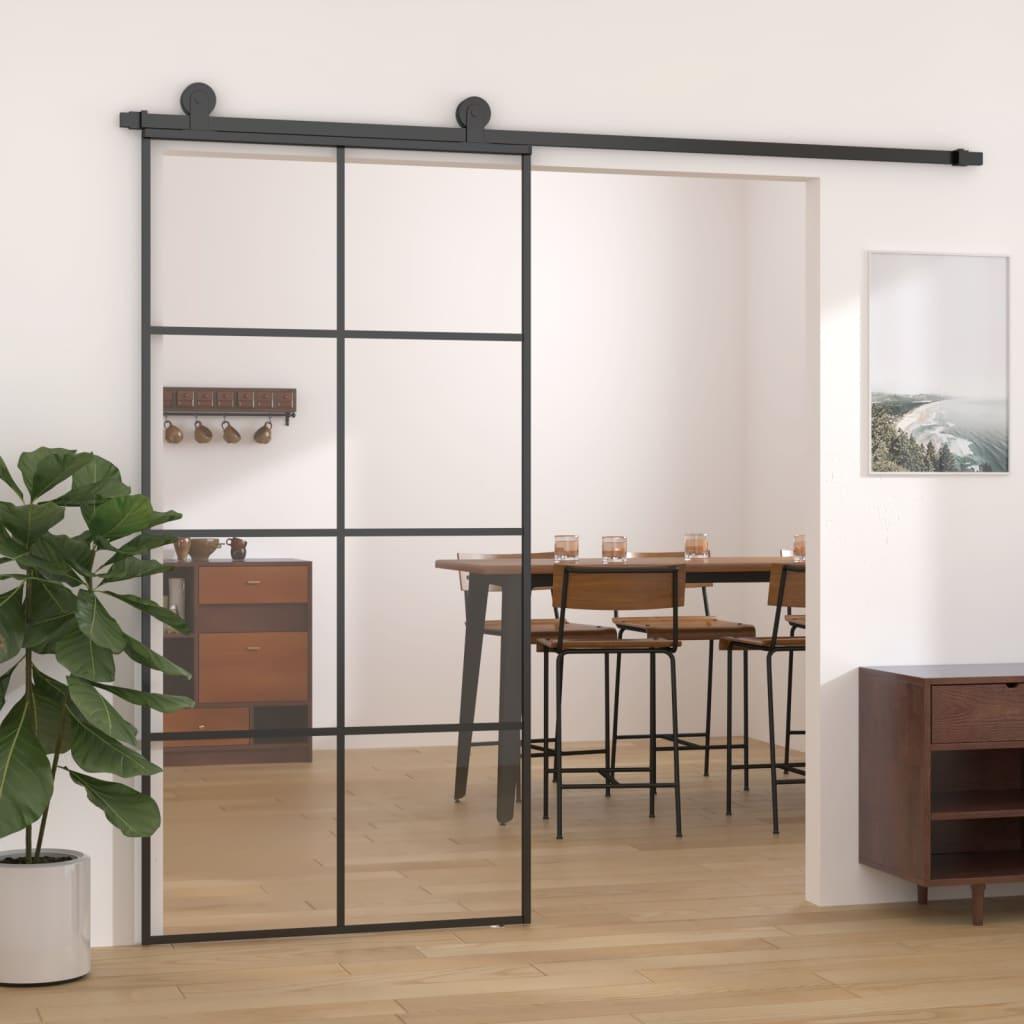 Sliding Door Black 40.4"x80.7" ESG Glass and Aluminum at Set Shop and Smile