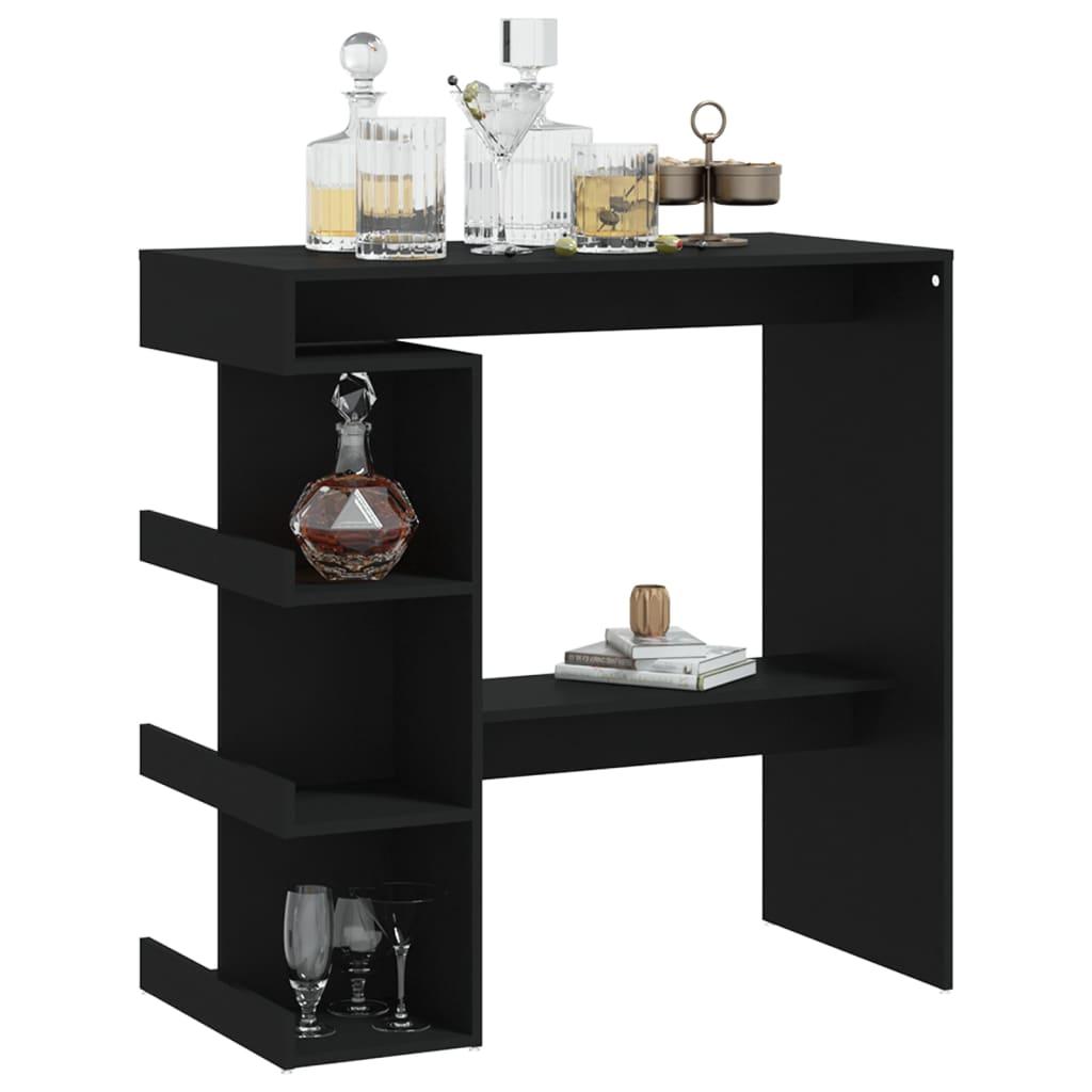 Bar Table with Storage Rack Black 39.4"x19.7"x40" Engineered Wood at Set Shop and Smile