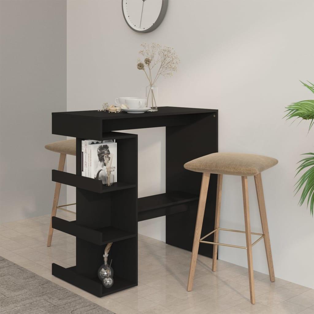 Bar Table with Storage Rack Black 39.4"x19.7"x40" Engineered Wood at Set Shop and Smile