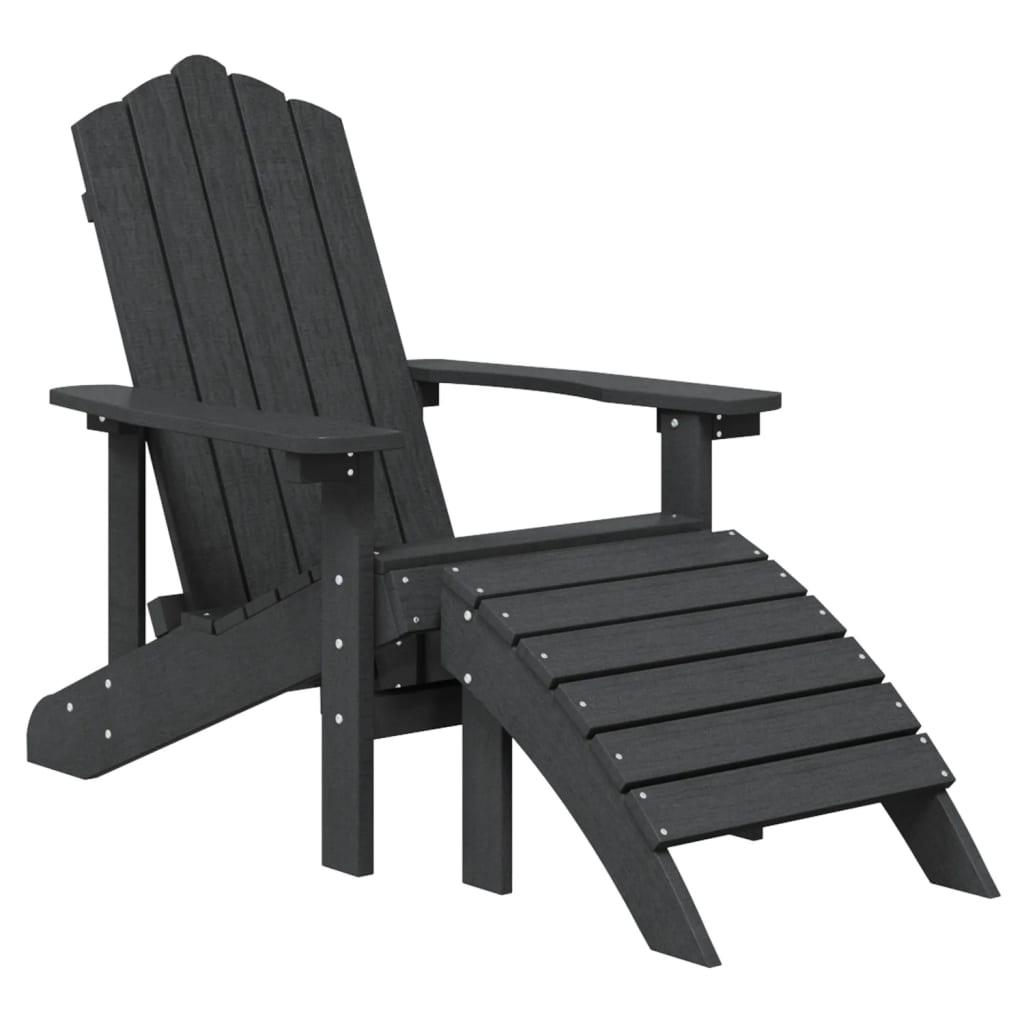 Patio Adirondack Chairs 2 pcs with Footstools HDPE Anthracite at Set Shop and Smile