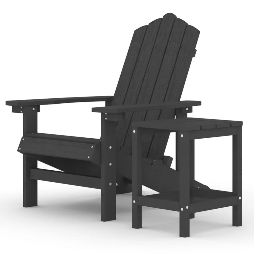 Patio Adirondack Chair with Table HDPE Anthracite at Set Shop and Smile
