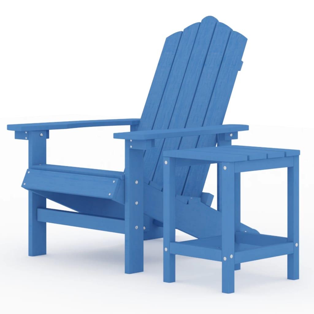 Patio Adirondack Chair with Table HDPE Aqua Blue at Set Shop and Smile