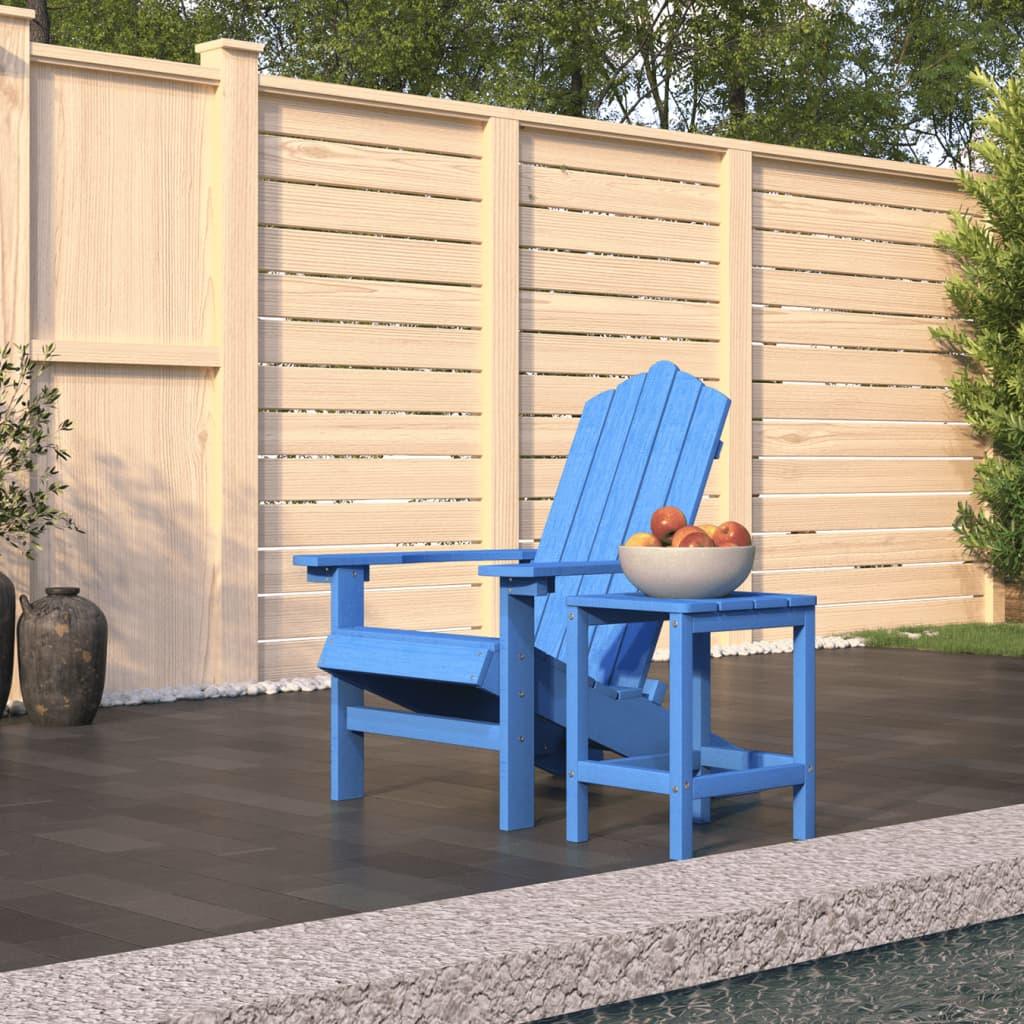 Patio Adirondack Chair with Table HDPE Aqua Blue at Set Shop and Smile
