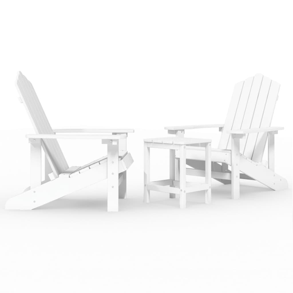Patio Adirondack Chairs with Table HDPE White at Set Shop and Smile