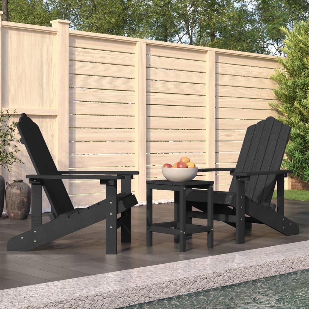 Patio Adirondack Chairs with Table HDPE Anthracite at Set Shop and Smile