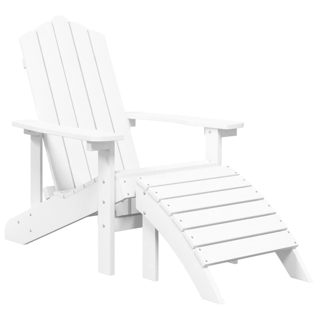 Patio Adirondack Chair with Footstool & Table HDPE White at Set Shop and Smile
