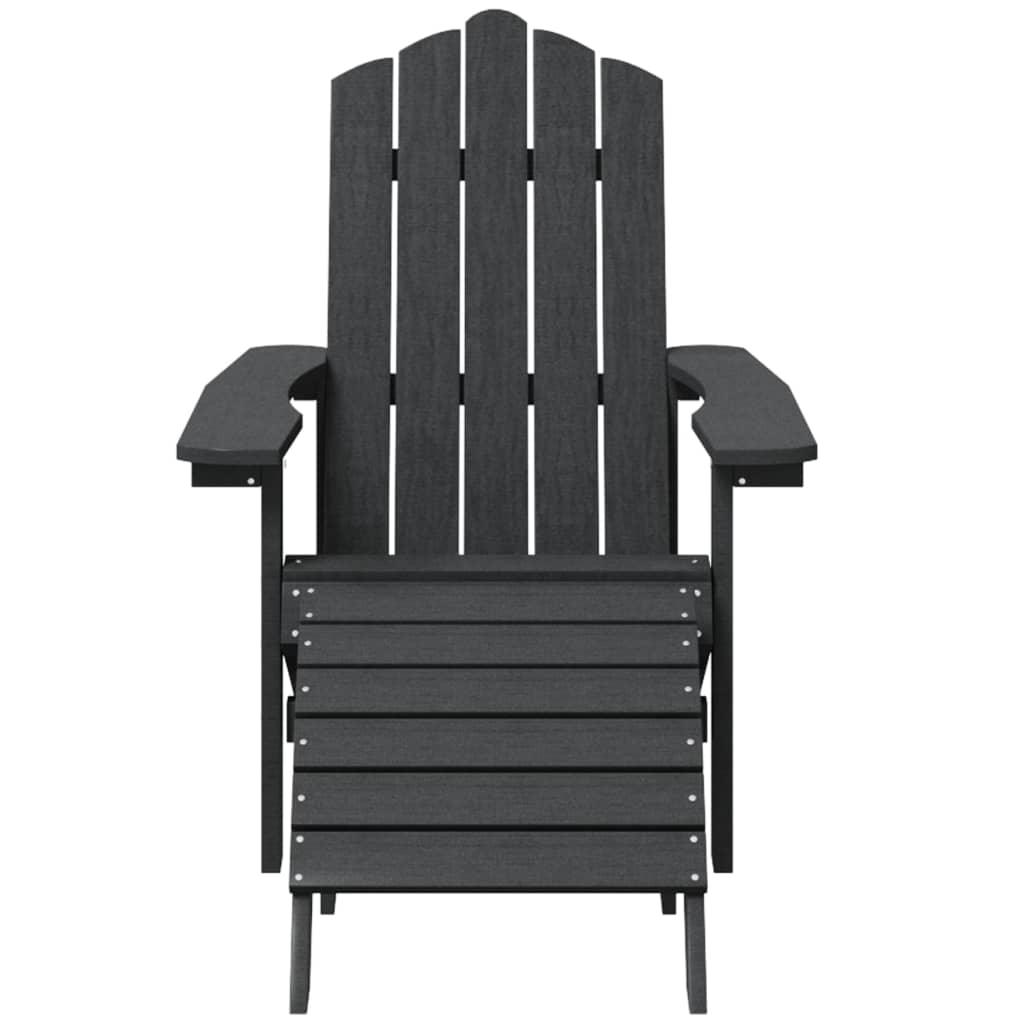 Patio Adirondack Chair with Footstool & Table HDPE Anthracite at Set Shop and Smile