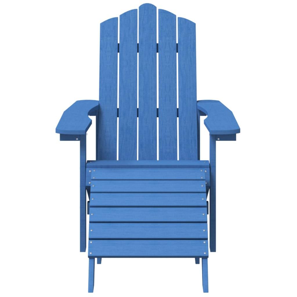 Patio Adirondack Chair with Footstool & Table HDPE Aqua Blue at Set Shop and Smile