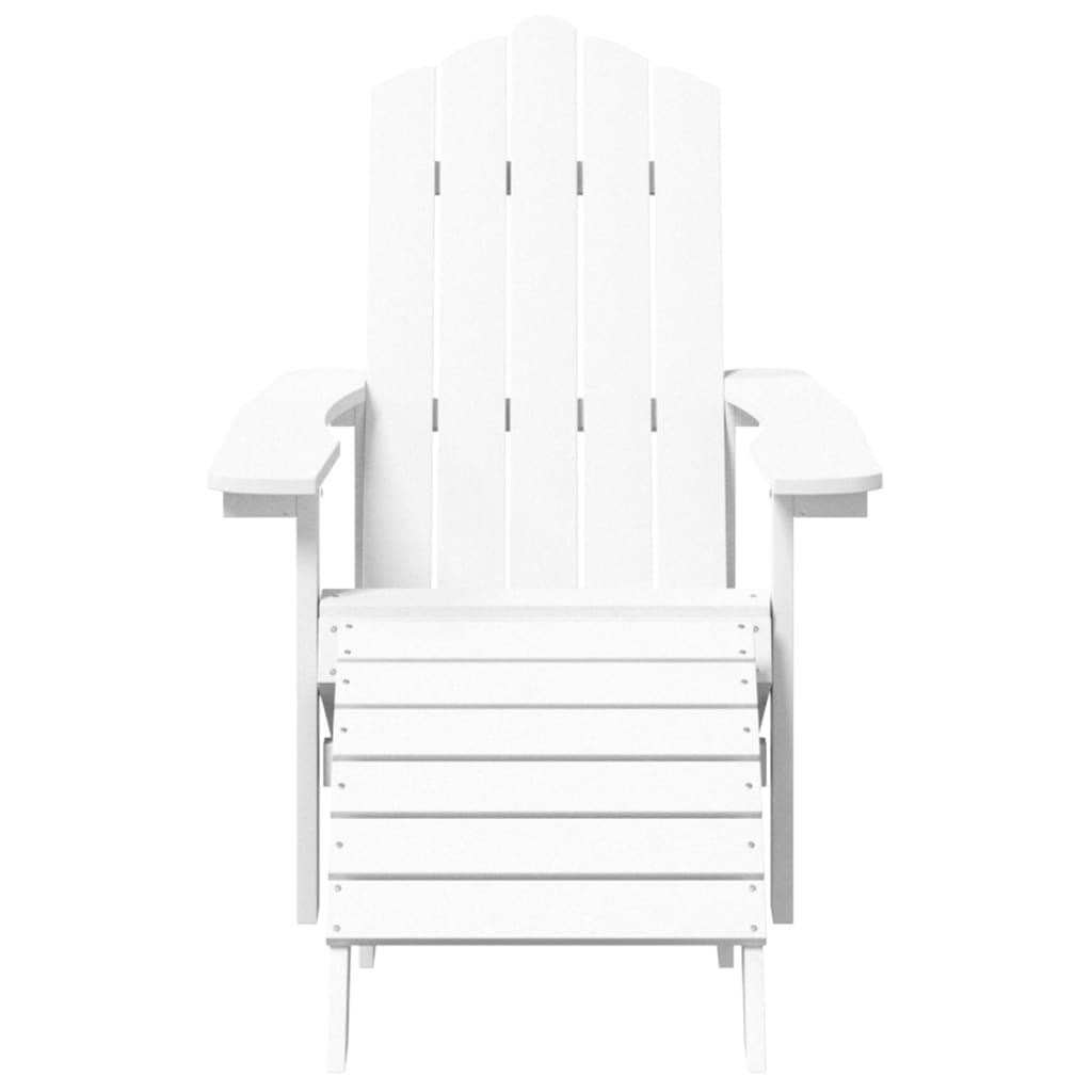 Patio Adirondack Chairs with Footstool & Table HDPE White at Set Shop and Smile