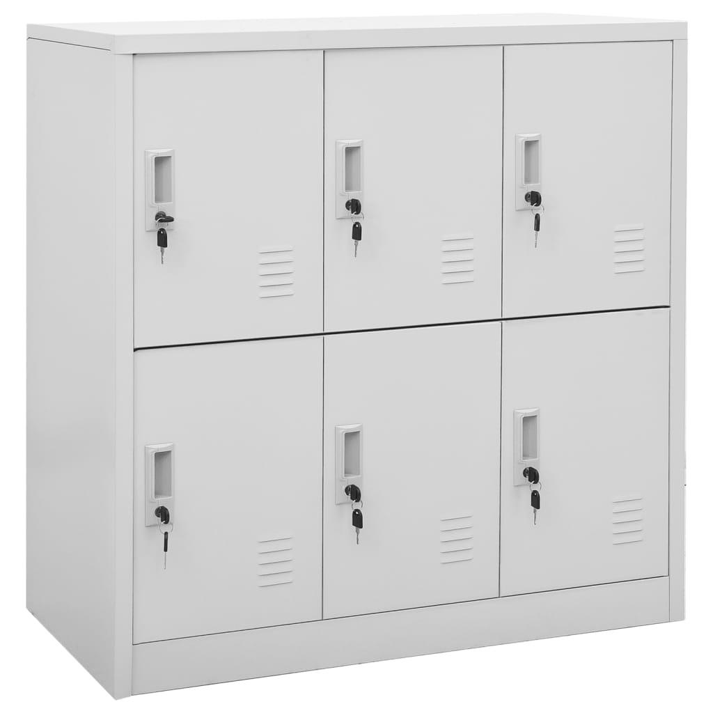 Locker Cabinets 2 pcs Light Gray 35.4"x17.7"x36.4" Steel at Set Shop and Smile