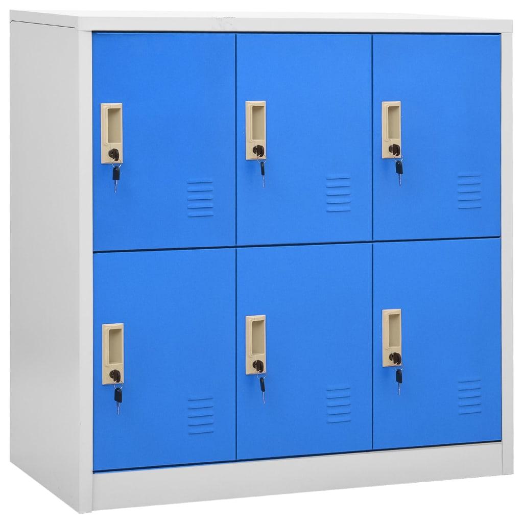 Locker Cabinets 2 pcs Light Gray and Blue 35.4"x17.7"x36.4" Steel at Set Shop and Smile