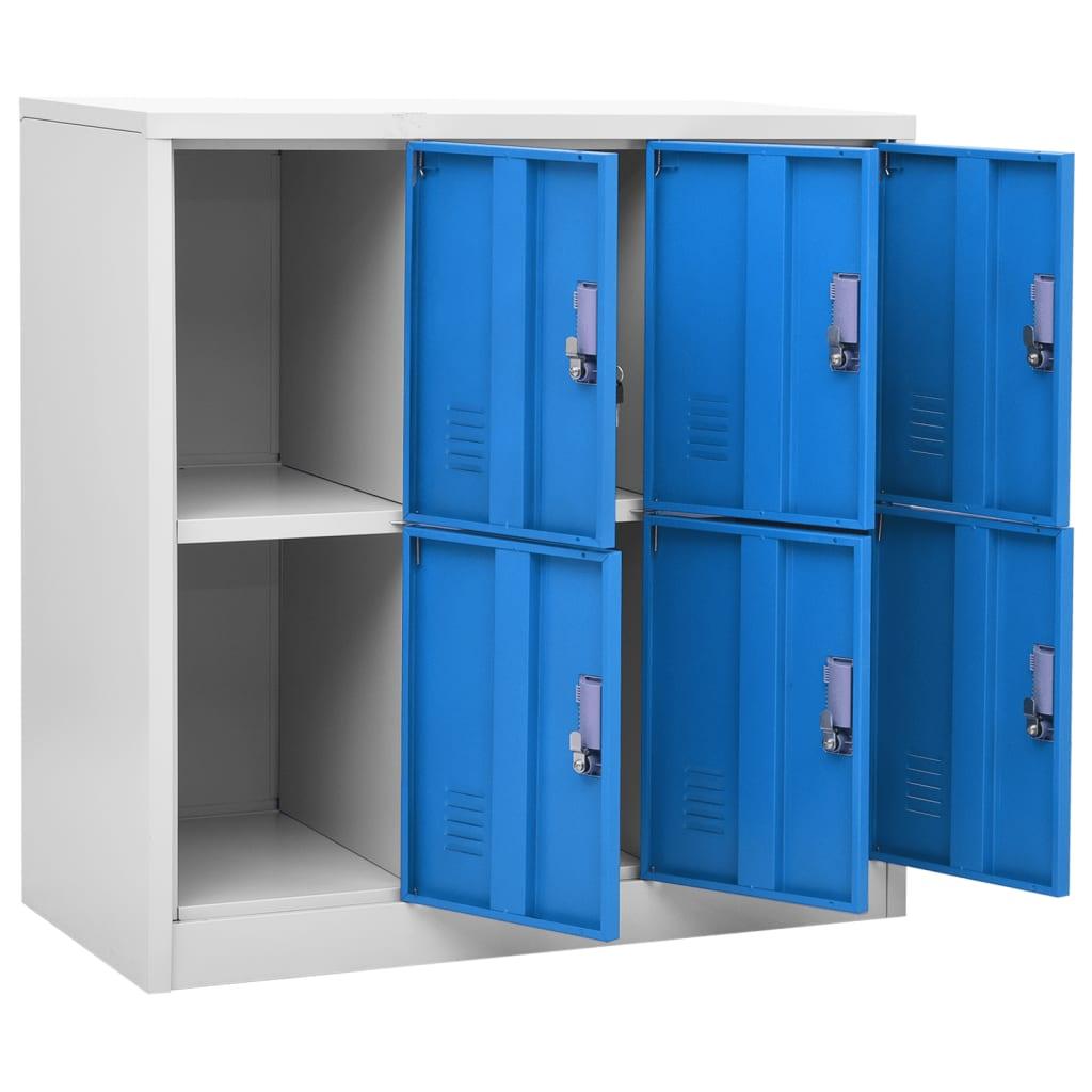 Locker Cabinets 2 pcs Light Gray and Blue 35.4"x17.7"x36.4" Steel at Set Shop and Smile