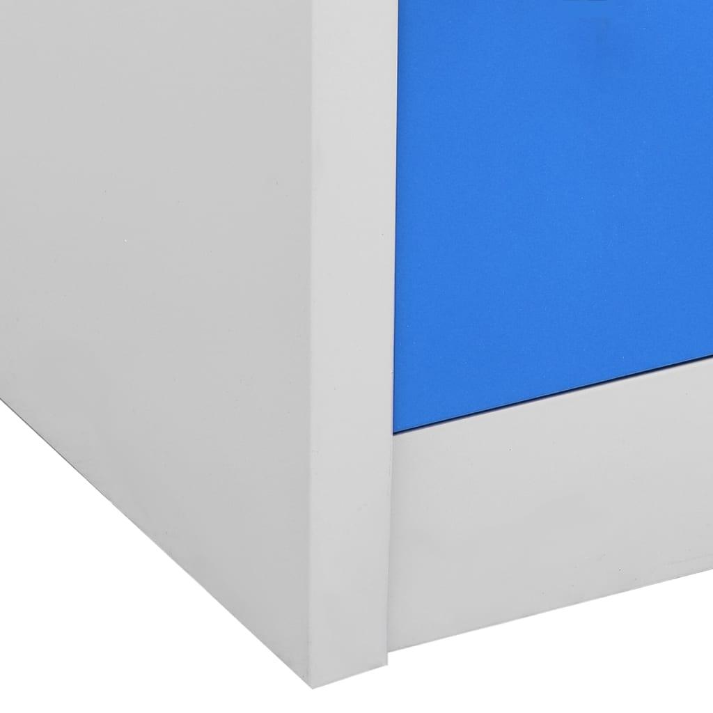 Locker Cabinets 2 pcs Light Gray and Blue 35.4"x17.7"x36.4" Steel at Set Shop and Smile