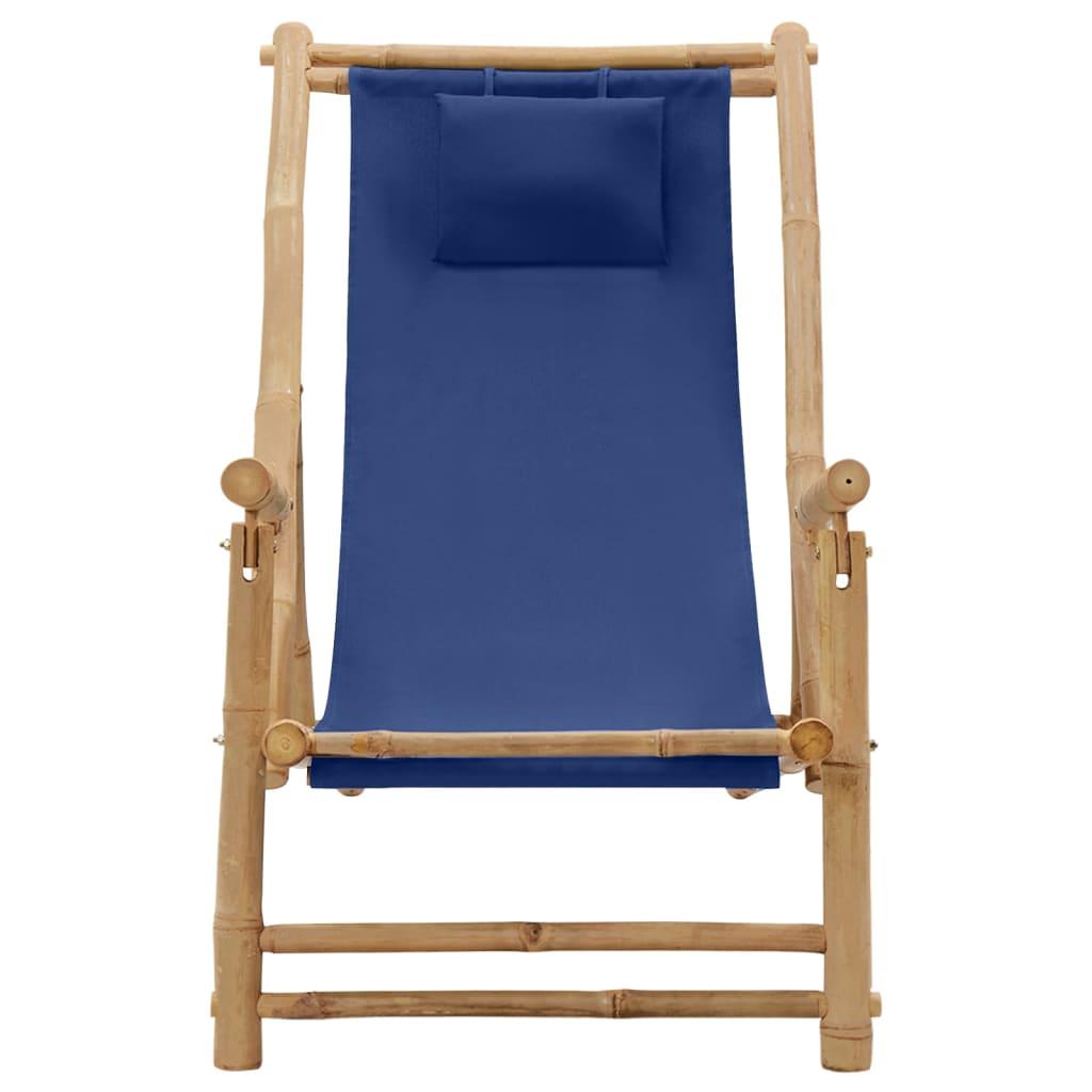 Deck Chair Bamboo and Canvas Navy Blue at Set Shop and Smile