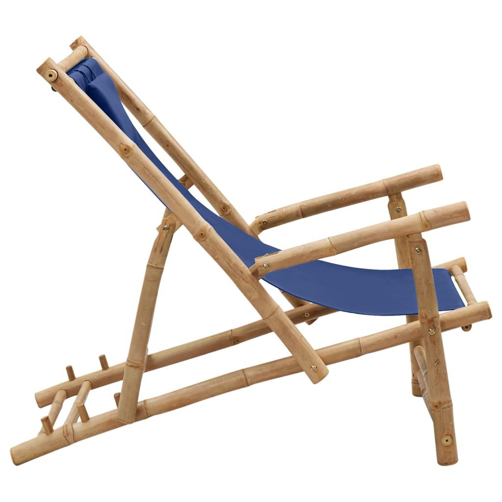 Deck Chair Bamboo and Canvas Navy Blue at Set Shop and Smile