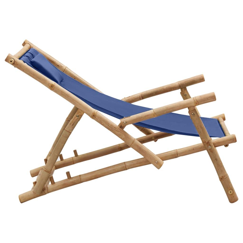 Deck Chair Bamboo and Canvas Navy Blue at Set Shop and Smile