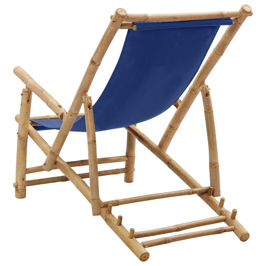 Deck Chair Bamboo and Canvas Navy Blue at Set Shop and Smile