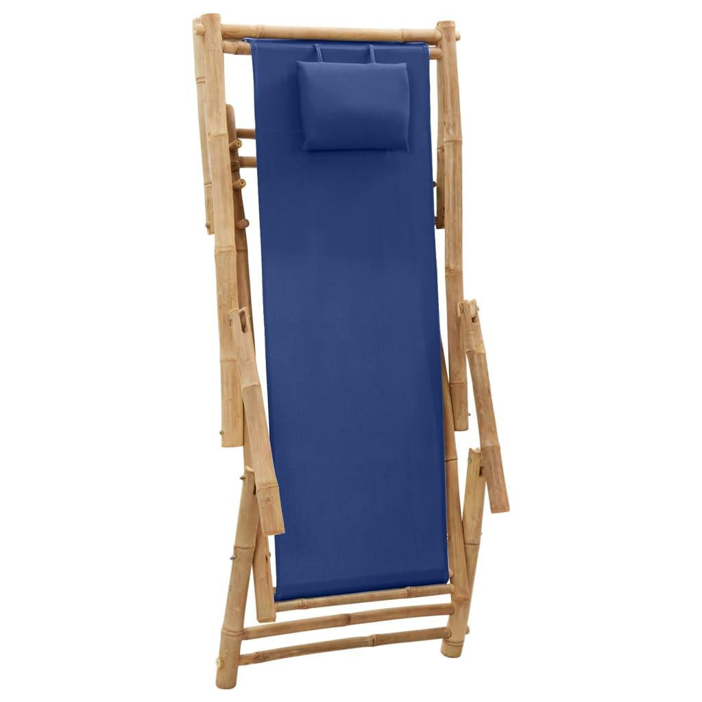 Deck Chair Bamboo and Canvas Navy Blue at Set Shop and Smile