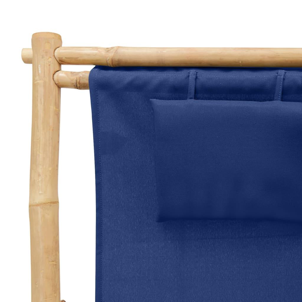 Deck Chair Bamboo and Canvas Navy Blue at Set Shop and Smile
