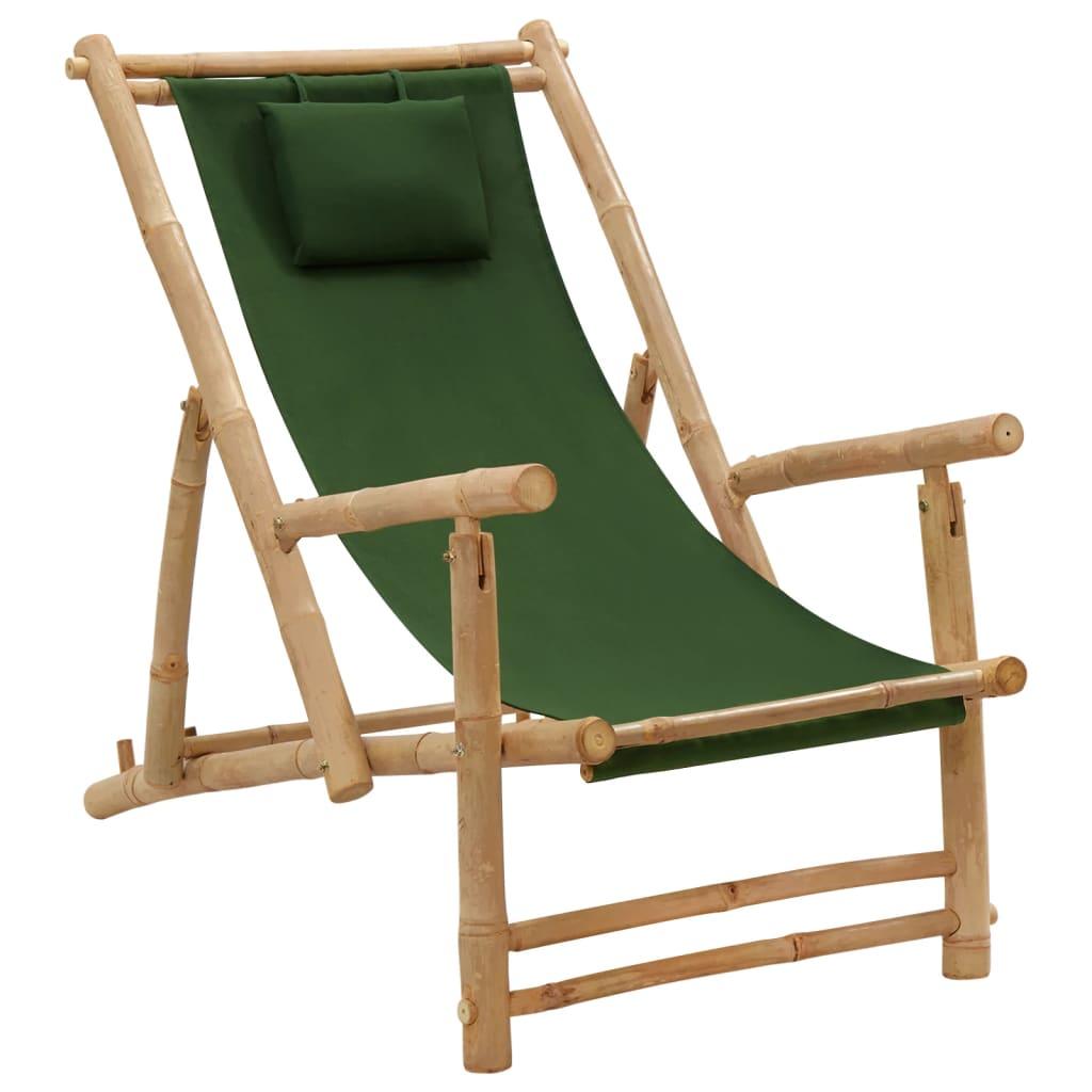Deck Chair Bamboo and Canvas Green at Set Shop and Smile
