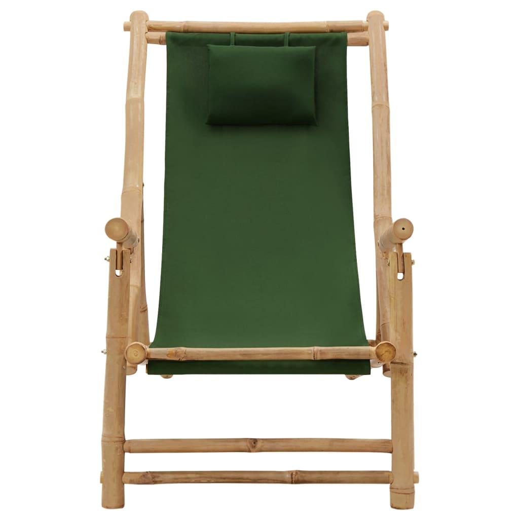 Deck Chair Bamboo and Canvas Green at Set Shop and Smile