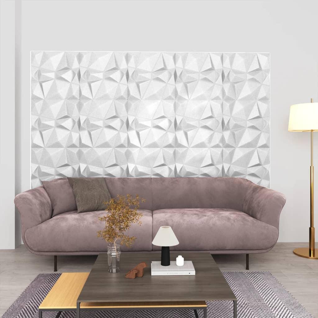 3D Wall Panels 24 pcs 19.7"x19.7" Diamond White 64.6 ft² at Set Shop and Smile