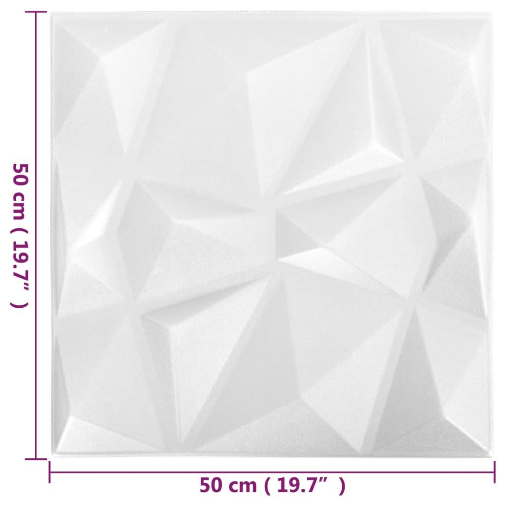 3D Wall Panels 48 pcs 19.7"x19.7" Diamond White 129.2 ft² at Set Shop and Smile