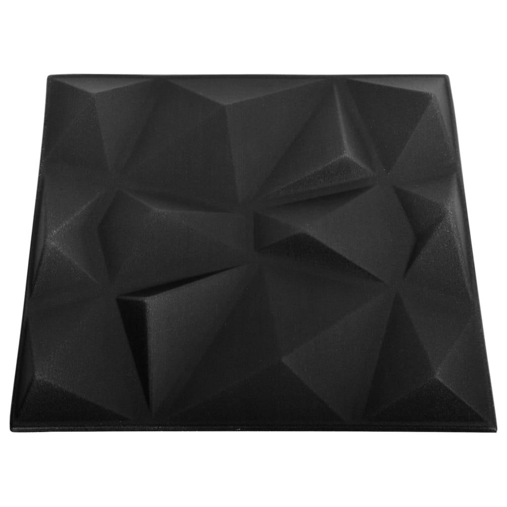 3D Wall Panels 24 pcs 19.7"x19.7" Diamond Black 64.6 ft² at Set Shop and Smile