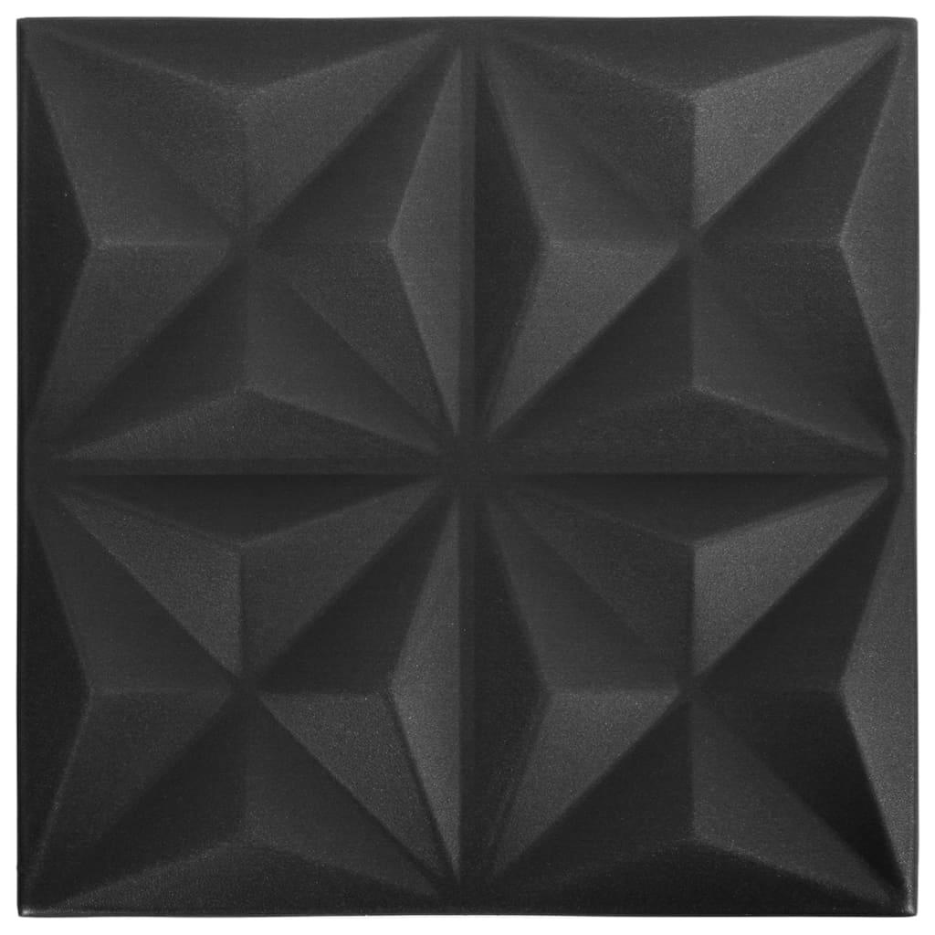 3D Wall Panels 48 pcs 19.7"x19.7" Origami Black 129.2 ft² at Set Shop and Smile