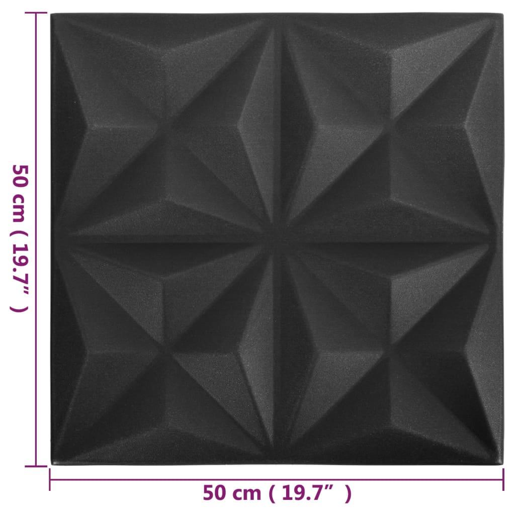 3D Wall Panels 48 pcs 19.7"x19.7" Origami Black 129.2 ft² at Set Shop and Smile