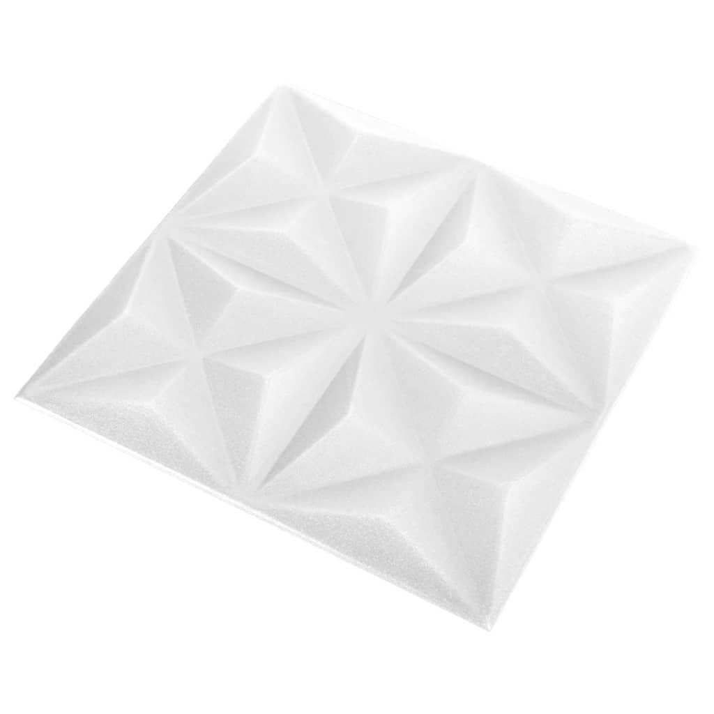 3D Wall Panels 12 pcs 19.7"x19.7" Origami White 32.3 ft² at Set Shop and Smile