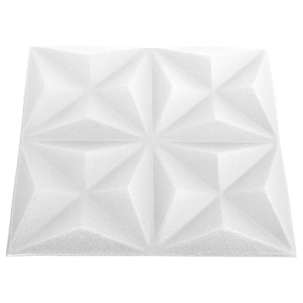 3D Wall Panels 12 pcs 19.7"x19.7" Origami White 32.3 ft² at Set Shop and Smile