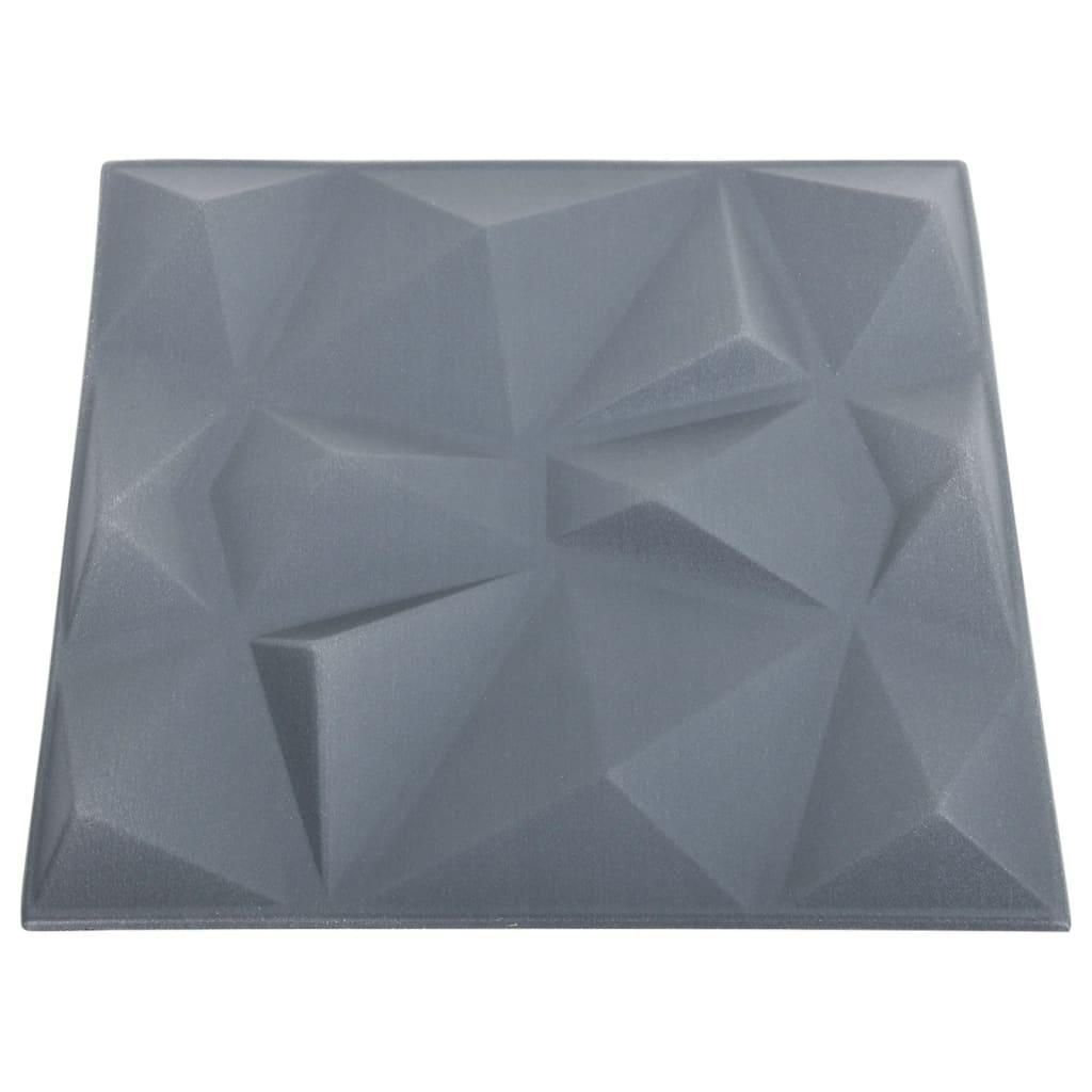 3D Wall Panels 12 pcs 19.7"x19.7" Diamond Gray 32.3 ft² at Set Shop and Smile