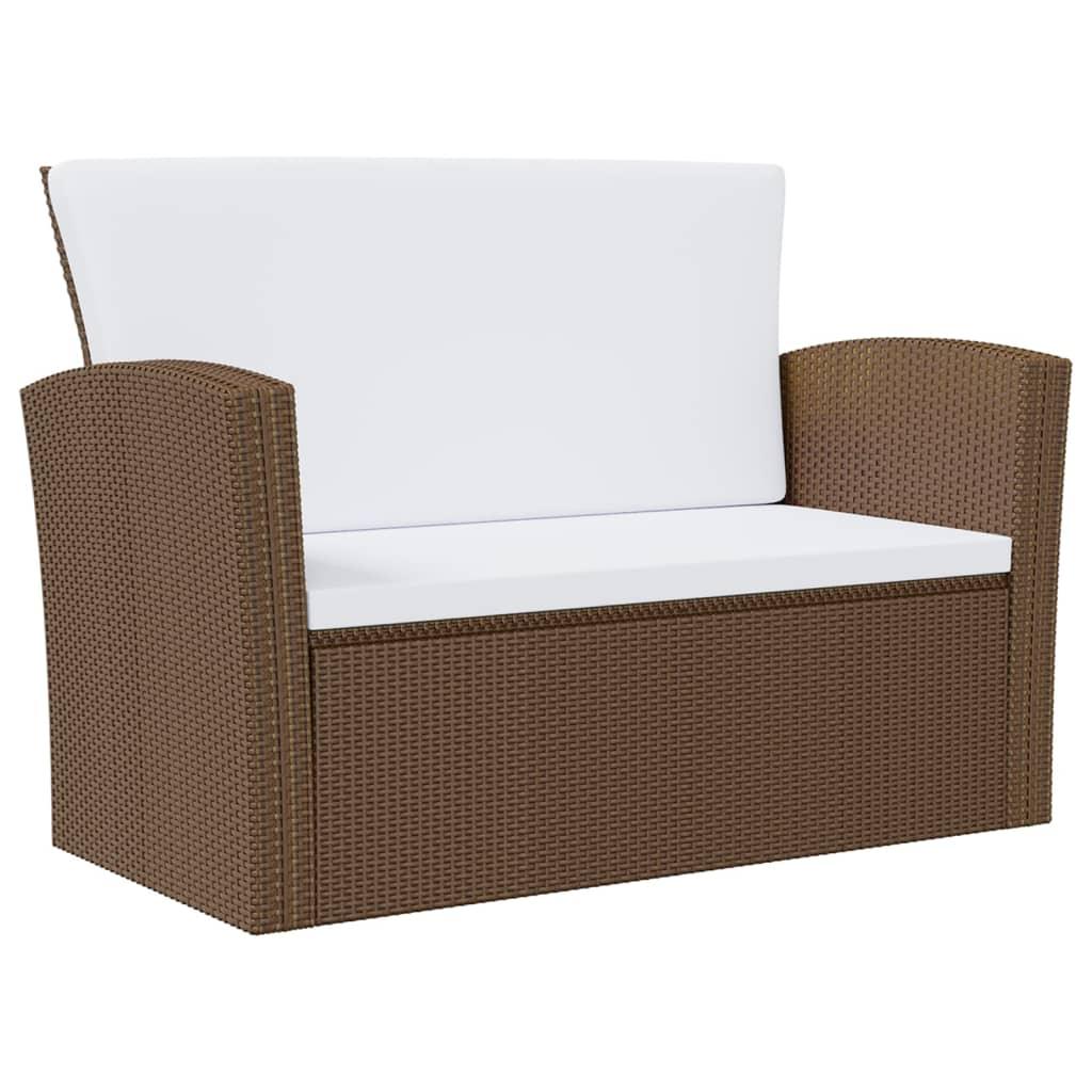 8 Piece Patio Lounge Set with Cushions Poly Rattan Brown at Set Shop and Smile