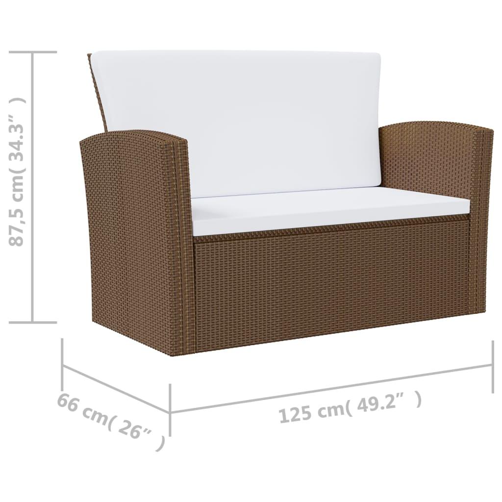 8 Piece Patio Lounge Set with Cushions Poly Rattan Brown at Set Shop and Smile