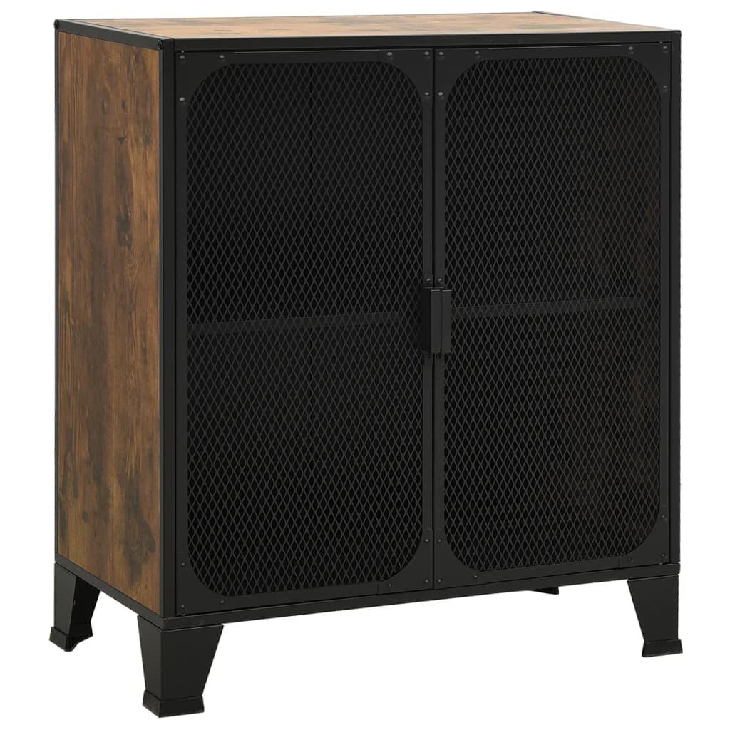 Storage Cabinets 2 pcs Rustic Brown 28.3"x14.2"x32.3" Metal and MDF at Set Shop and Smile