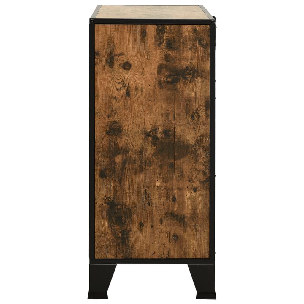 Storage Cabinets 2 pcs Rustic Brown 28.3"x14.2"x32.3" Metal and MDF at Set Shop and Smile