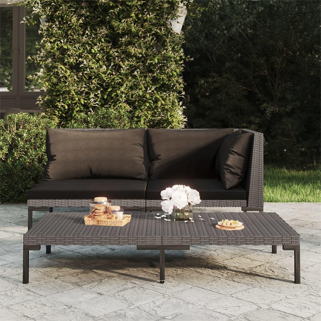 Patio Sofa with Cushions Half Round Poly Rattan at Set Shop and Smile