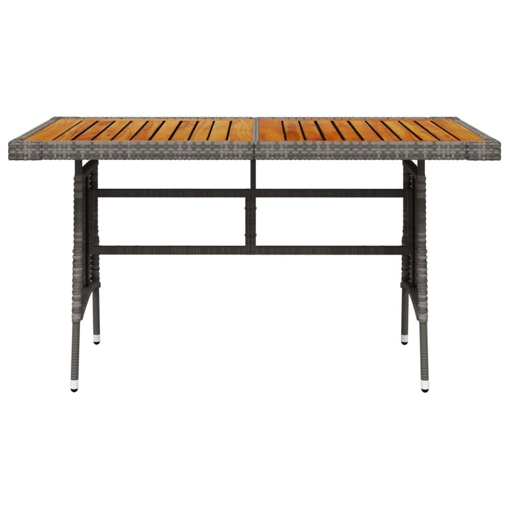 Patio Table Gray 51.2"x27.6"x28.3" Poly Rattan & Solid Acacia Wood at Set Shop and Smile