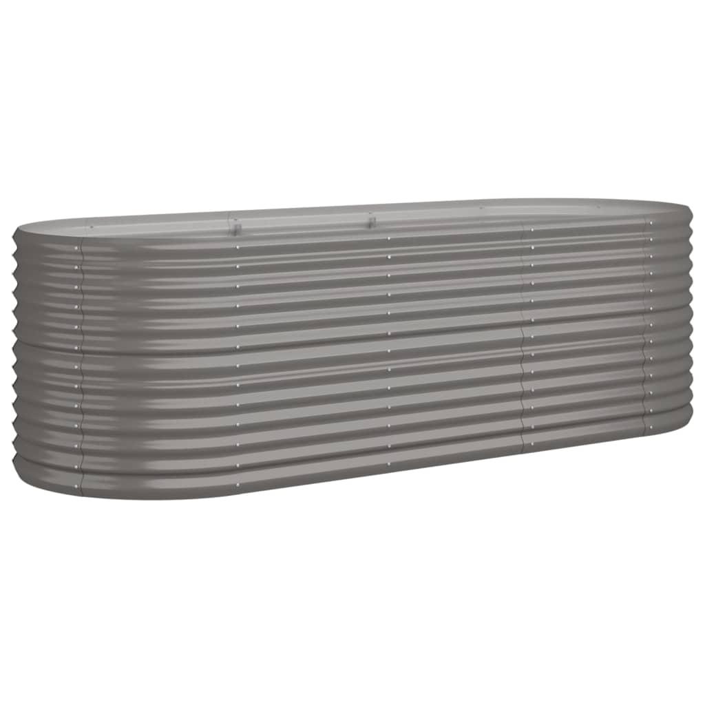 Garden Raised Bed Powder-coated Steel 88.2"x31.5"x26.8" Gray at Set Shop and Smile
