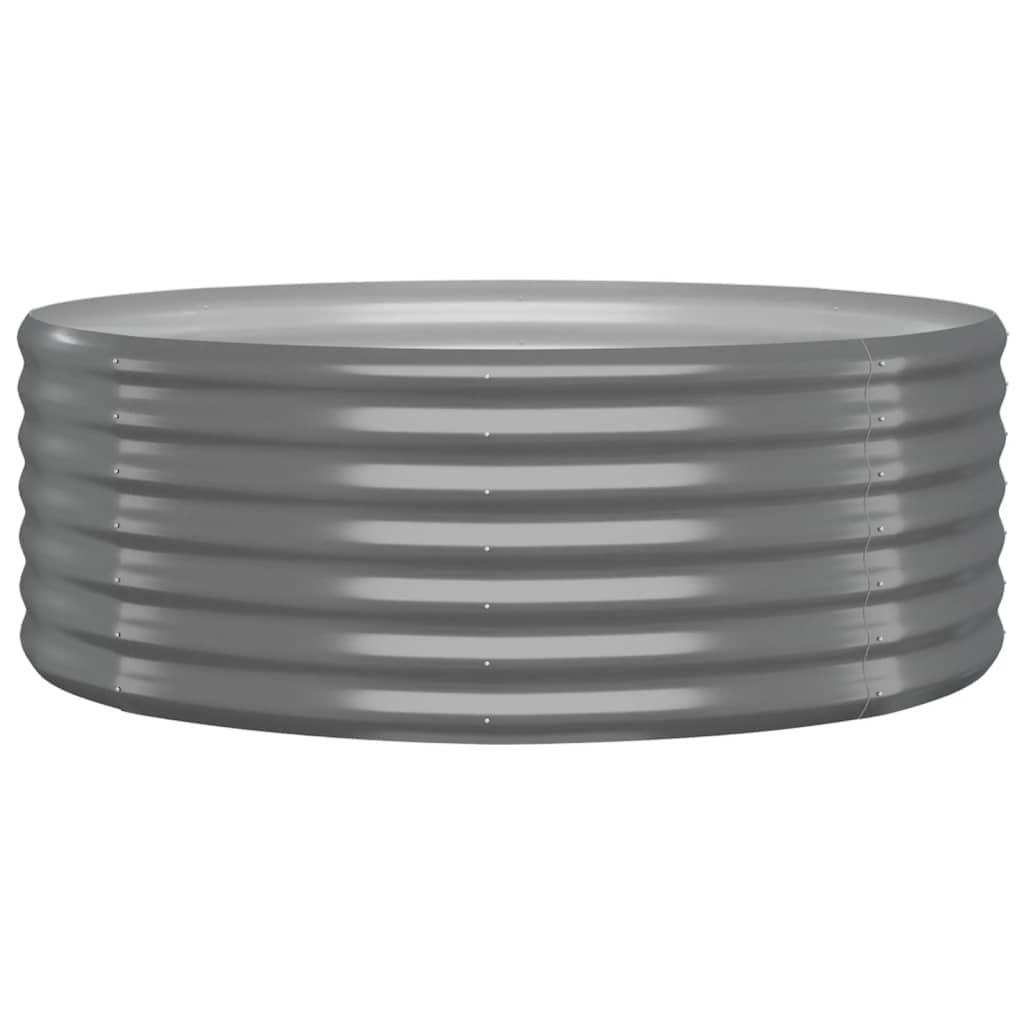 Patio Raised Bed Powder-coated Steel 39.4"x39.4"x14.2" Gray at Set Shop and Smile